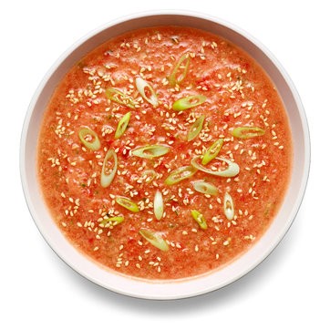 Tomato, sesame and soy gazpacho