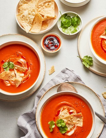 Tomato soup with salsa macha