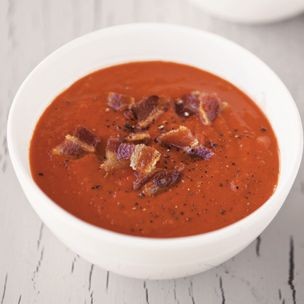 Tomato soup with smoked paprika & bacon