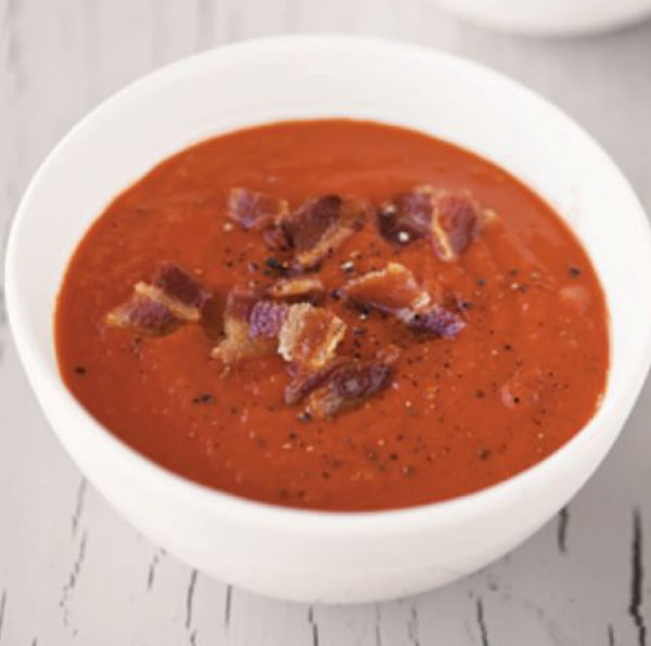 Tomato soup with smoked paprika & bacon