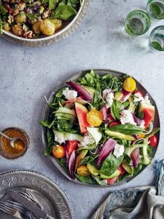 Tomato, spicy rocket, watermelon & compressed feta salad