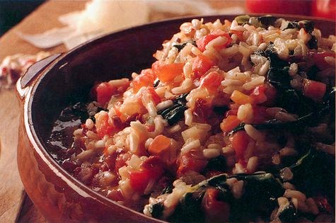 Tomato, spinach and Parmesan risotto