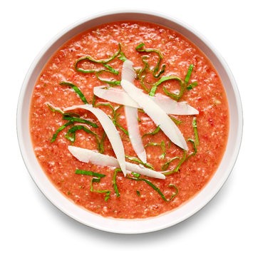 Tomato, strawberry and basil gazpacho