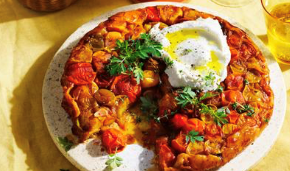 Tomato tart with whipped feta