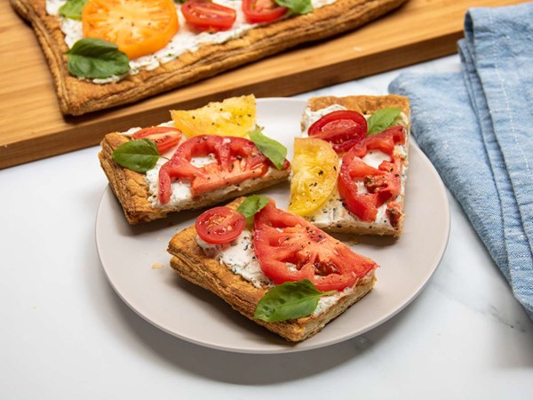 Tomato tart with whipped ricotta