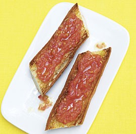 Tomato toast with olive oil