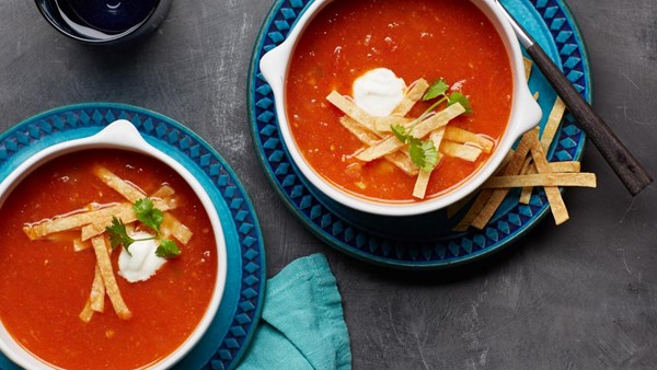 Tomato tortilla soup