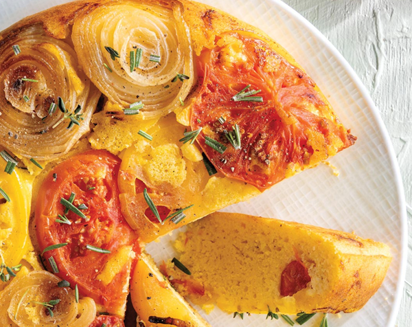 Tomato upside-down cornbread