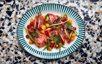 Tomatoes and haricots verts with anchovies