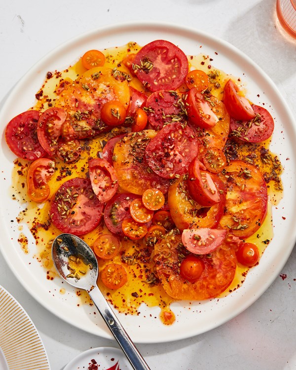 Tomatoes dressed in toasted fennel and anchovy