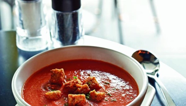 Tom's tasty tomato soup with brown butter croutons