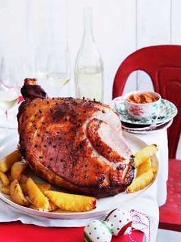 Tony Tan: pineapple and rum glazed Christmas ham with tomato sambal