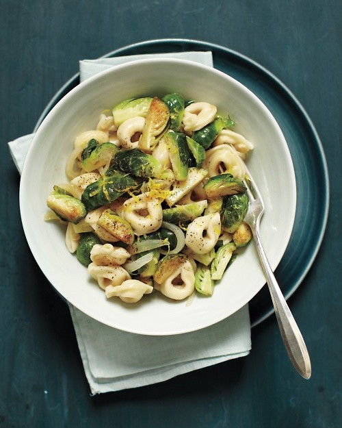 Tortellini with lemon and Brussels sprouts
