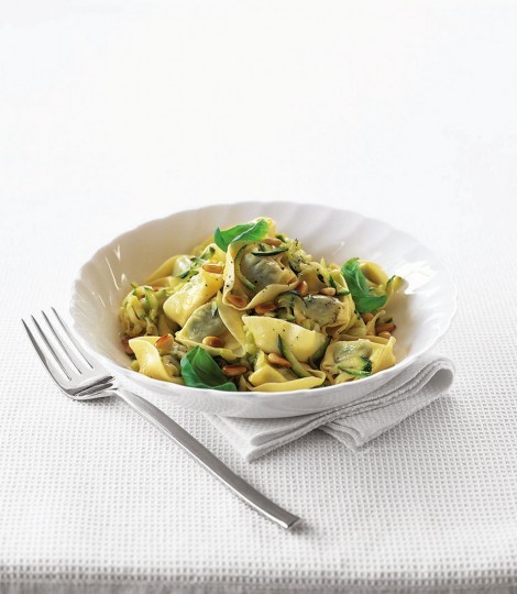 Tortellini with lemon and courgette