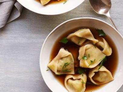 Tortelloni in mushroom-Parmesan broth