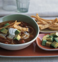 Tortilla and tomato soup