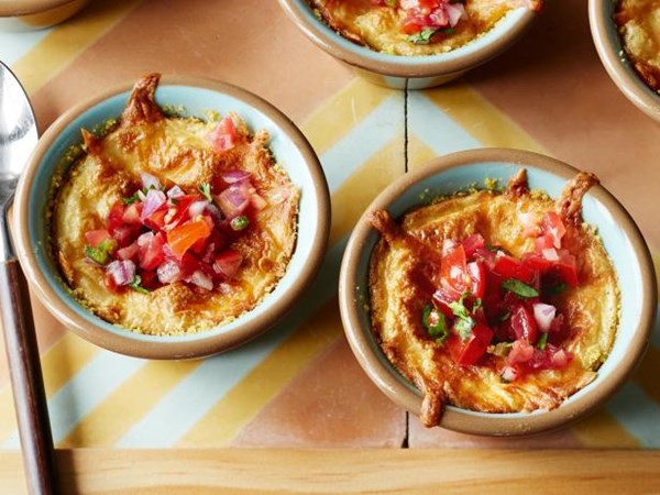 Tortilla chip spoonbread with chiles