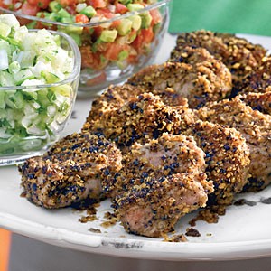 Tortilla-crusted pork