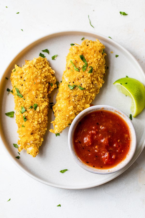 Tortilla encrusted chicken tenders