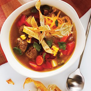 Tortilla meatball soup