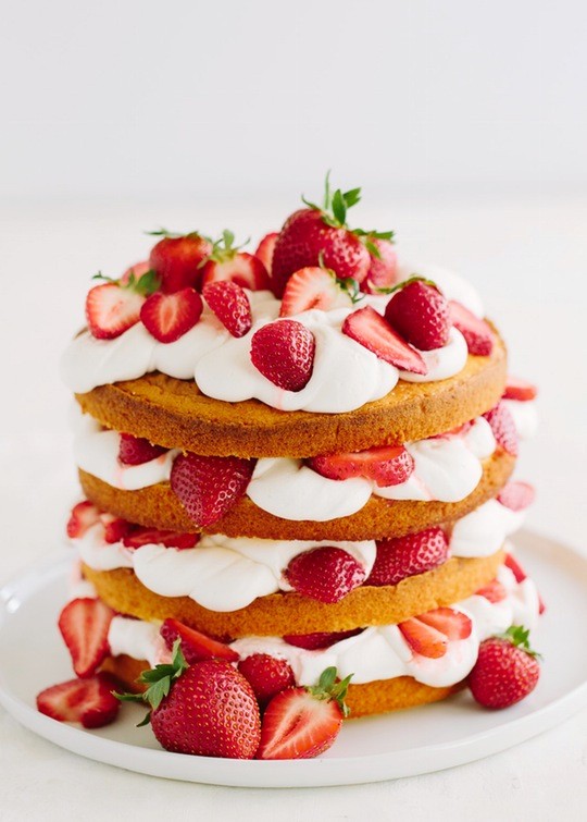 Towering strawberry shortcake