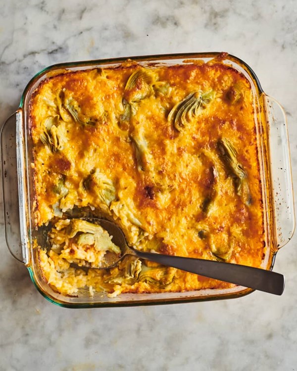 Trader Joe's cheesy artichoke rice bake