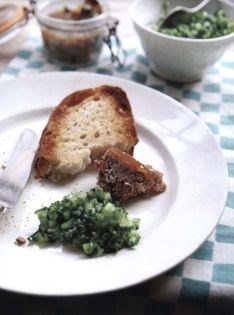 Traditional corned beef with salsa verde