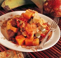 Traditional meat and vegetable stew (Ajiaco)