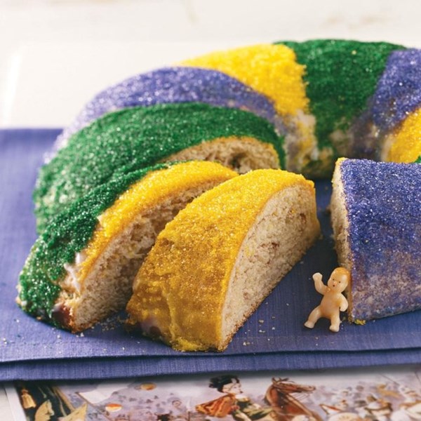 Traditional New Orleans king cake