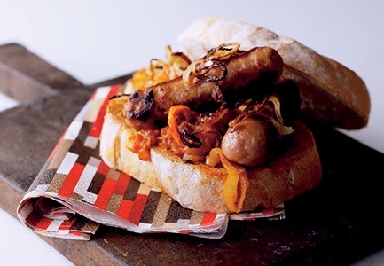 Traditional pork sausage sarnie