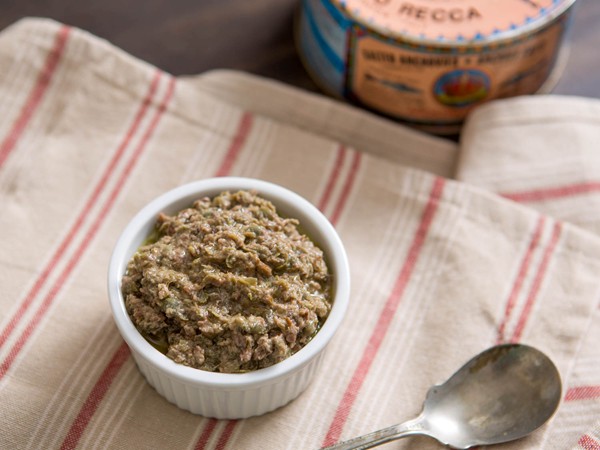 Traditional Provençal tapenade with capers, anchovies, and tuna