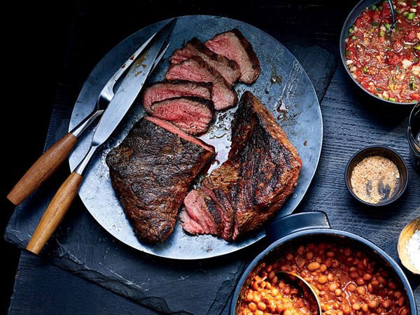 Traditional "Santa Maria BBQ" oak wood-grilled tri-tip