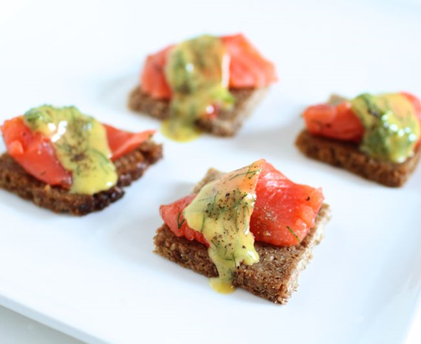 Traditional Swedish gravlax with mustard sauce