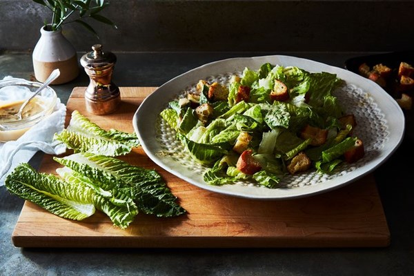 Traditional vegan Caesar salad