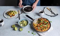 Traffic-light tomato cornbread brunch