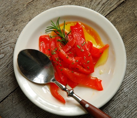 Trattoria style sauteed red peppers