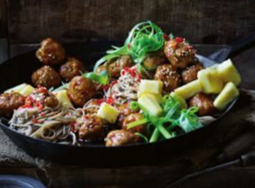 Tray-baked sweet-and-sour meatballs