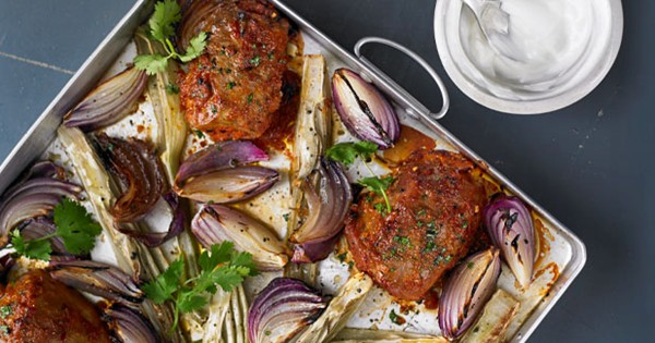 Tray-roast pork with preserved lemon