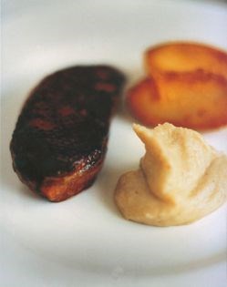 Treacle duck breasts with creamy date parsnips
