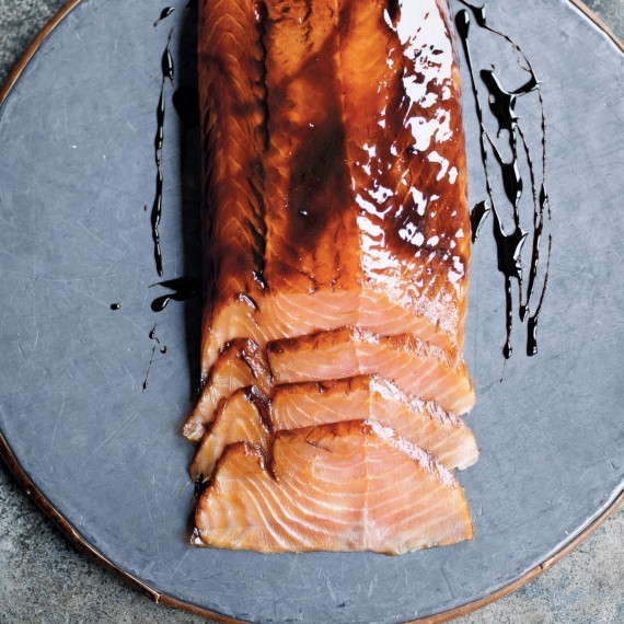 Treacle-marinated salmon