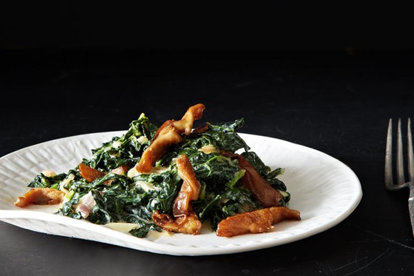 Trent Pierce's miso-creamed kale