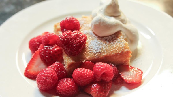 Tres leches cake with berries