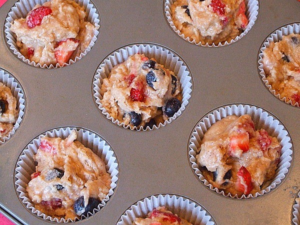 Tri-berry muffins