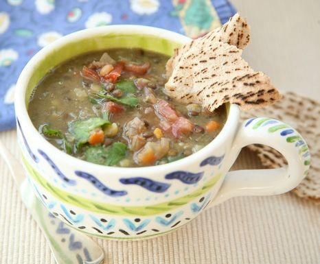 Tri-colored lentil soup