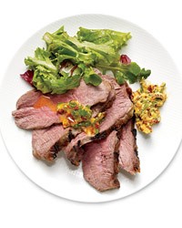 Tri-tip with cilantro butter