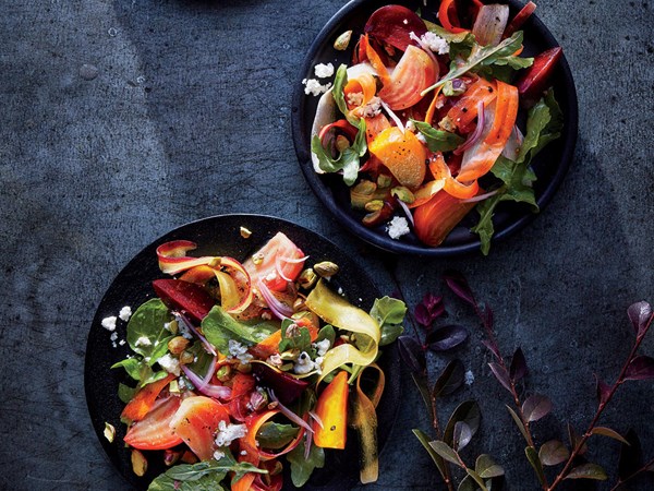 Tricolor beet-and-carrot salad