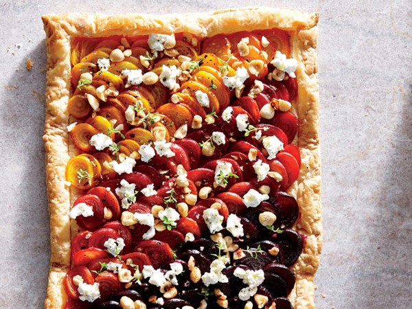 Tricolored beet tart