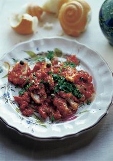 Triglie al pomodoro (red mullet with tomatoes)