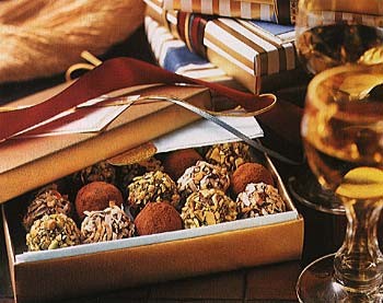 Trio of chocolate truffles