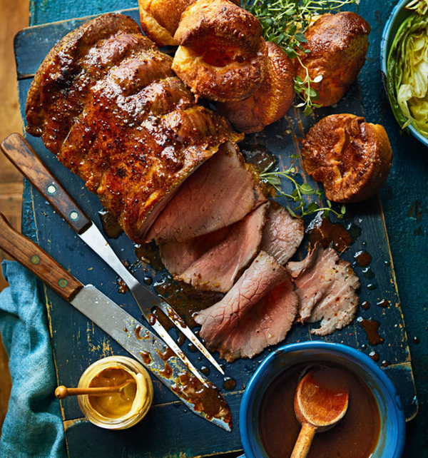 Tripe-mustard roast beef and Yorkshires